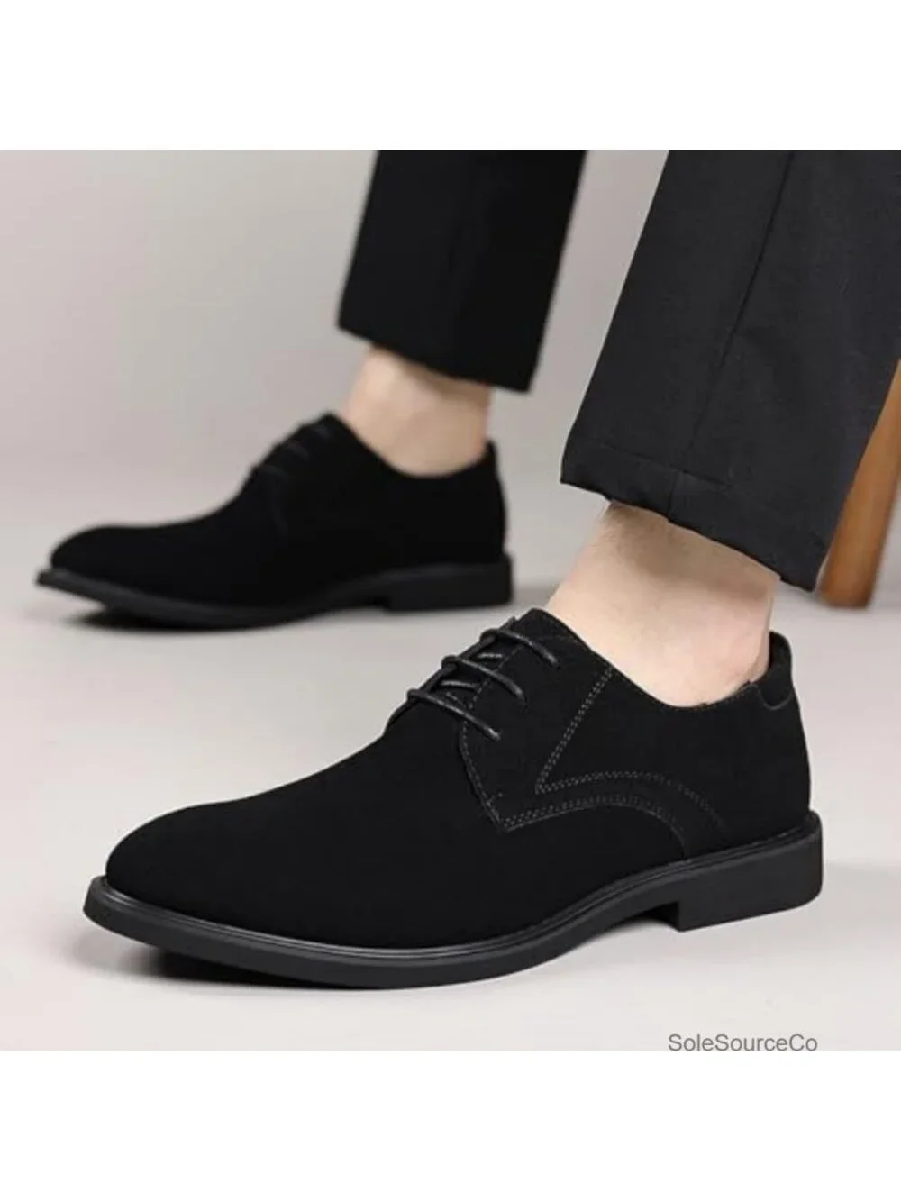 Mens Faux Suede Lace Up Oxford Dress Shoes Business Casual